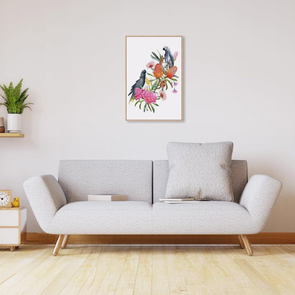 Watercolour Bouquet, Banksias,Protea Leaves, Eucalyptus, Parrot And Cockatoo, Set Of 2 - Image 6